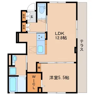 プラムコート大安寺A棟【1階】の間取り