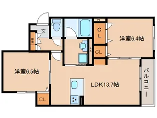 リラフォートきたまち【2階】の間取り