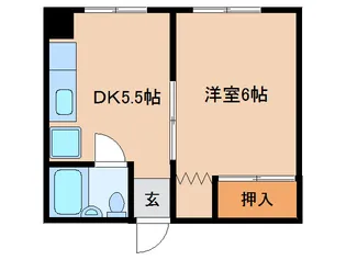 1DKの間取り画像