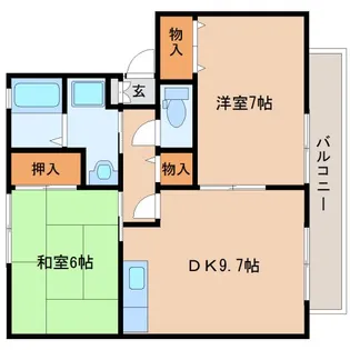 ファミール州見B【2階】の間取り