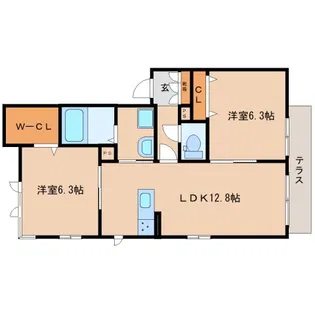 フェリオ城山台イースト【1階】の間取り