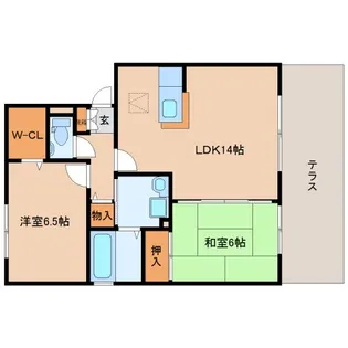 フェルティ2番館【1階】の間取り