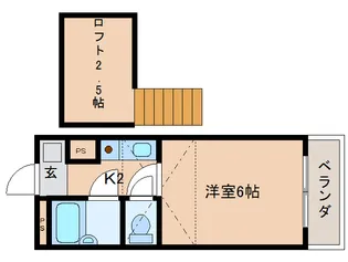 フラッツ南紀寺【2階】の間取り
