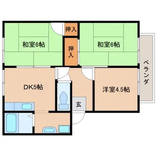 奈良県奈良市東九条町【アパート】の間取り