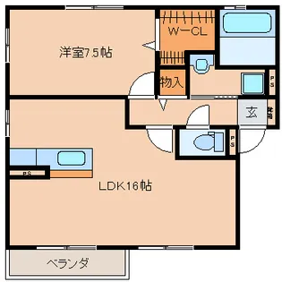 京都府木津川市州見台4丁目【アパート】の間取り