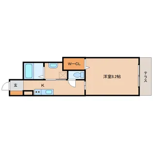 ルンルアン高畑【1階】の間取り