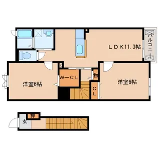 サントノーレ?【2階】の間取り