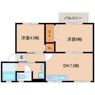ソファレ里A棟【2階】の間取り