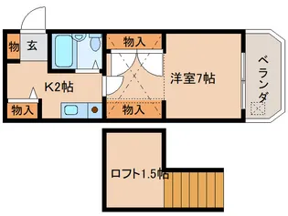 シティパレス佐保川Pー1【3階】の間取り