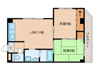 奈良県香芝市関屋【マンション】の間取り