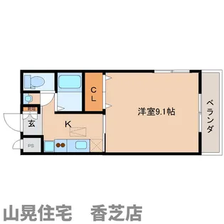 奈良県香芝市田尻【マンション】の間取り