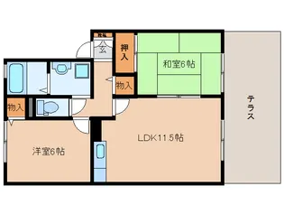 奈良県香芝市逢坂8丁目【アパート】の間取り