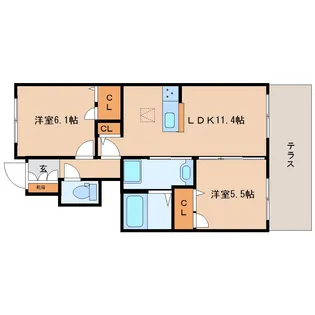 シャーメゾン ストーンヒルズ 旭ヶ丘【103号室】の間取り