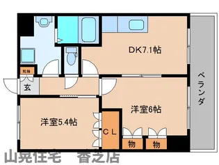 奈良県香芝市穴虫【マンション】の間取り