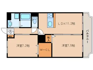 奈良県香芝市穴虫【マンション】の間取り