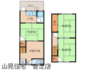 奈良県香芝市下田西2丁目【テラスハウス】の間取り