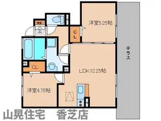 奈良県香芝市狐井【アパート】の間取り