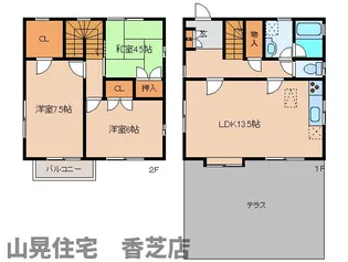 奈良県北葛城郡広陵町馬見北5丁目【一戸建】の間取り