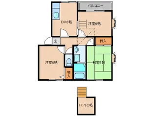 奈良県香芝市真美ヶ丘2丁目【アパート】の間取り