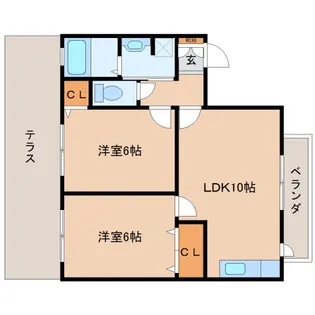 奈良県北葛城郡広陵町馬見北6丁目【アパート】の間取り