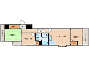 パインコート【405号室】の間取り