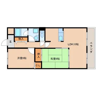 奈良県香芝市五位堂2丁目【マンション】の間取り