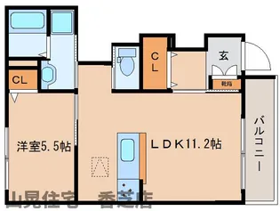 奈良県香芝市五位堂3丁目【マンション】の間取り