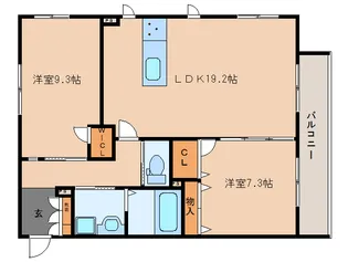 ボヌール五位堂【301号室】の間取り