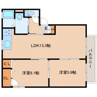 奈良県香芝市瓦口【アパート】の間取り
