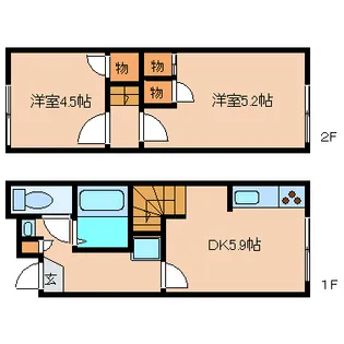 奈良県香芝市別所【アパート】の間取り