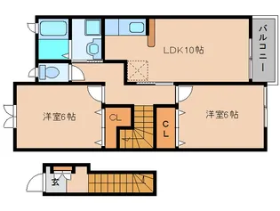 奈良県葛城市勝根【アパート】の間取り