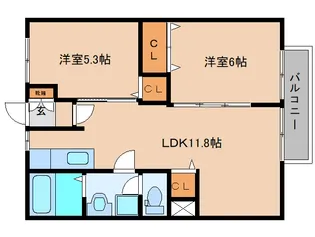 奈良県香芝市今泉【アパート】の間取り