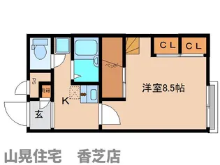 奈良県香芝市旭ケ丘1丁目【アパート】の間取り