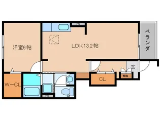 奈良県香芝市五位堂5丁目【アパート】の間取り