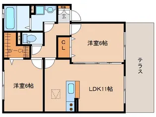 リビングタウン四条大路D【D103号室】の間取り