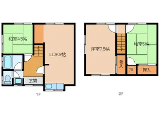 奈良県奈良市法蓮町【テラスハウス】の間取り