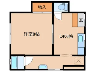 1DKの間取り画像