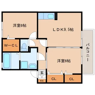 コートスバルG【201号室】の間取り