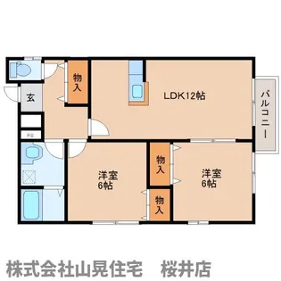 奈良県桜井市大字西之宮【アパート】の間取り