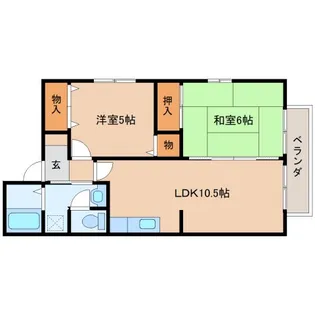 奈良県桜井市大字西之宮【アパート】の間取り