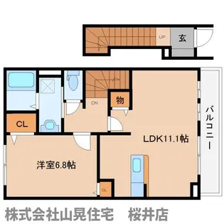 奈良県桜井市大字大福【アパート】の間取り