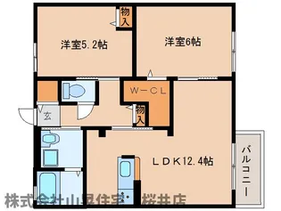 奈良県桜井市大字河西【アパート】の間取り