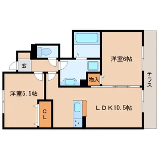 奈良県桜井市大字粟殿【アパート】の間取り