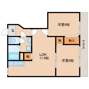 シャトーローリエC【1階】の間取り