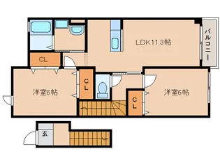 ル.シエル ドゥ【2階】の間取り