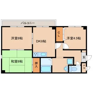 エスペランサ天理【205号室】の間取り