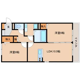 レジデンス天理【1階】の間取り