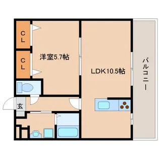 結充イムーブル【202B号室】の間取り