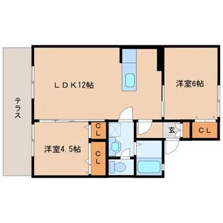 奈良県桜井市大字生田【アパート】の間取り