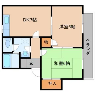 奈良県桜井市大字三輪【アパート】の間取り